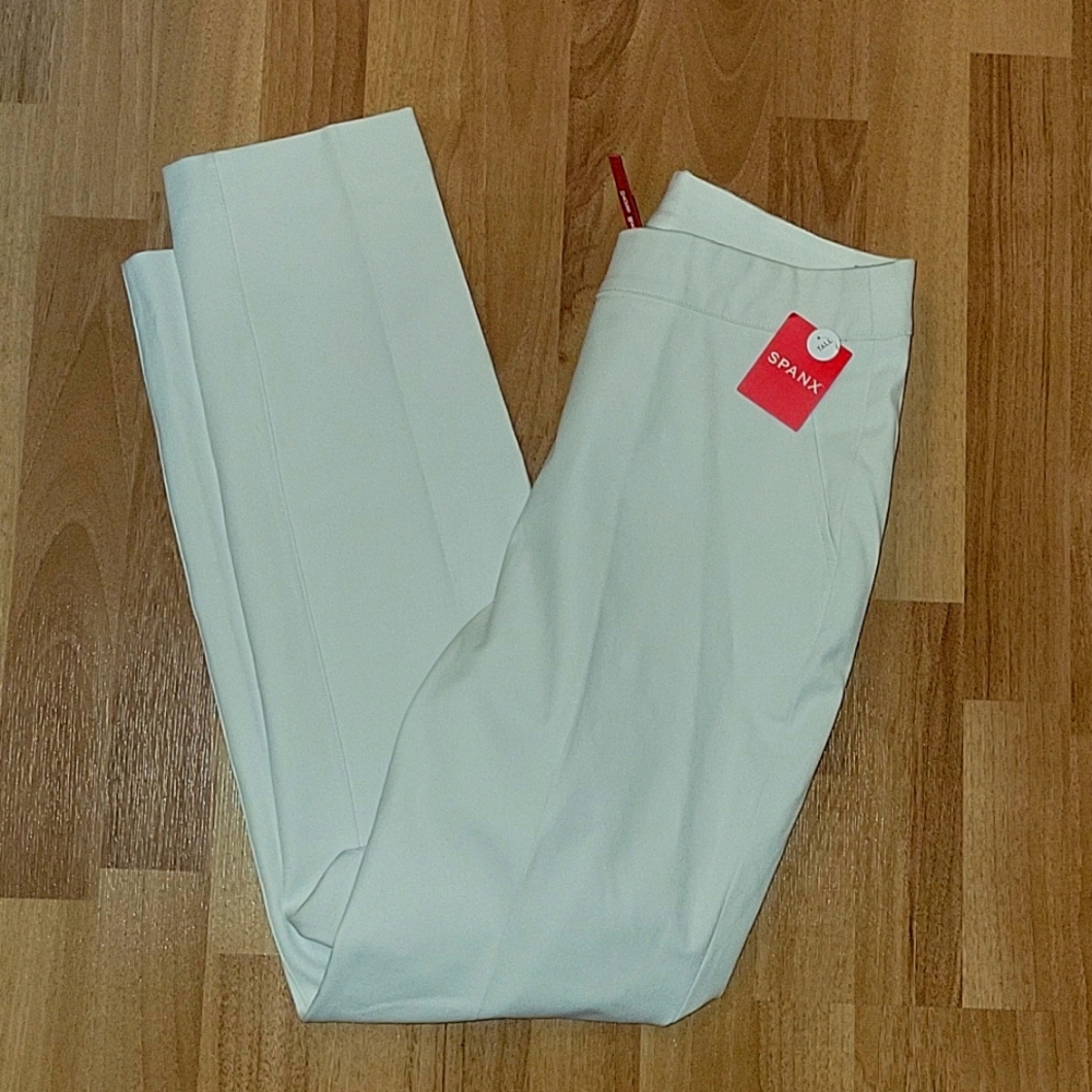 Spanx white straight leg pants